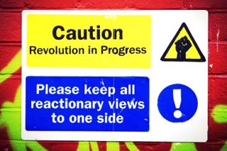 Parody notice with the appearance of a safety sign.